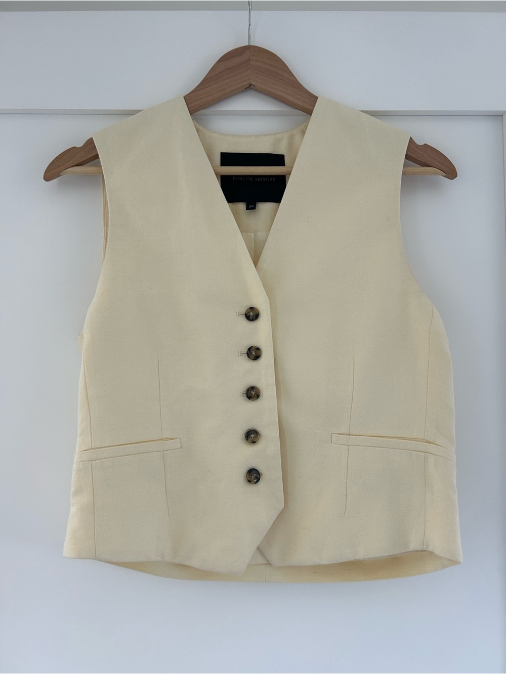 Cream Women's Button Vest